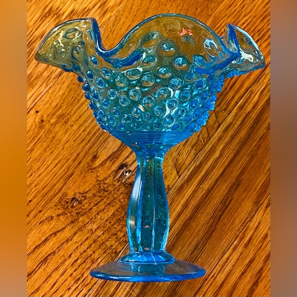 Dining Hobnail Blue Pedestal Candy Dish Poshmark